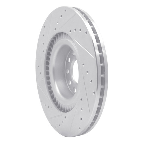 R1 01-03 Audi S8 Front Right Drilled & Slotted Silver Brake Rotor