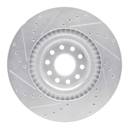 R1 01-03 Audi S8 Front Right Drilled & Slotted Silver Brake Rotor