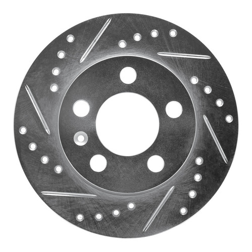 R1 01-06 Audi TT Quattro Rear Left Drilled & Slotted Silver Brake Rotor