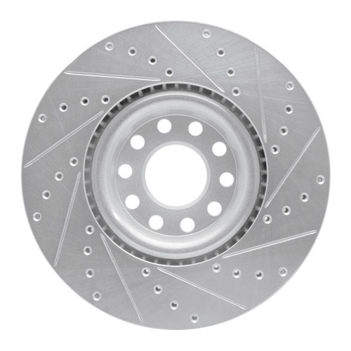 R1 99-04 Audi A6 Quattro Front Left Drilled & Slotted Silver Brake Rotor