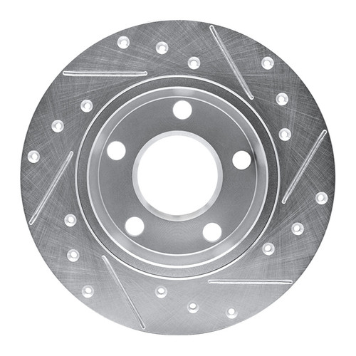 R1 99-05 Audi A6 Quattro Rear Left Drilled & Slotted Silver Brake Rotor EDZ-73022L