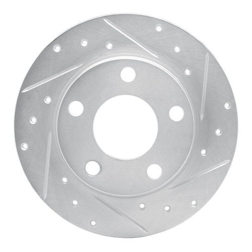 R1 99-02 Audi A6 Quattro Rear Right Drilled & Slotted Silver Brake Rotor