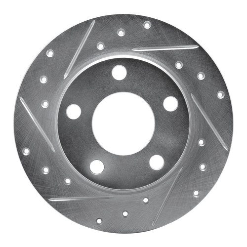 R1 99-02 Audi A6 Quattro Rear Left Drilled & Slotted Silver Brake Rotor
