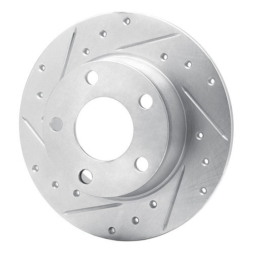R1 99-02 Audi A6 Quattro Rear Left Drilled & Slotted Silver Brake Rotor