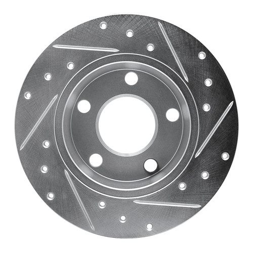R1 99-02 Audi A6 Quattro Rear Left Drilled & Slotted Silver Brake Rotor