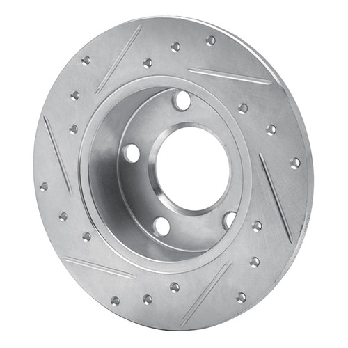 R1 98-01 Audi A6 Quattro Rear Right Drilled & Slotted Silver Brake Rotor
