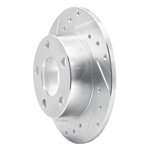 R1 98-01 Audi A6 Quattro Rear Left Drilled & Slotted Silver Brake Rotor