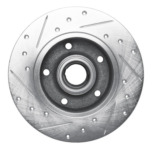 R1 96-08 Audi A4 (Mexico) Rear Right Drilled & Slotted Silver Brake Rotor