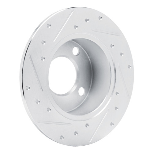 R1 89-91 Audi 100 Rear Left Drilled & Slotted Silver Brake Rotor