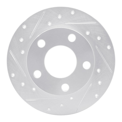 R1 85-00 Audi 5000S Quattro Rear Left Drilled & Slotted Silver Brake Rotor