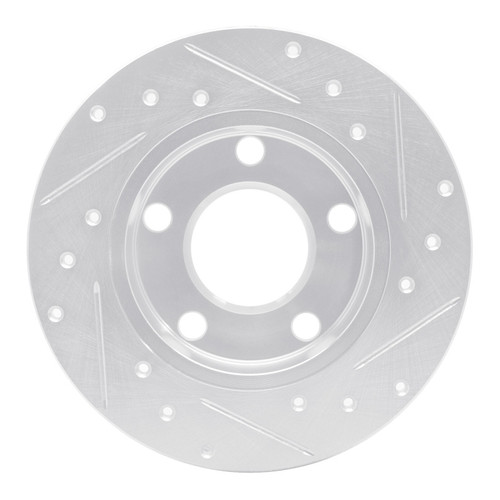 R1 85-00 Audi 5000S Quattro Rear Left Drilled & Slotted Silver Brake Rotor