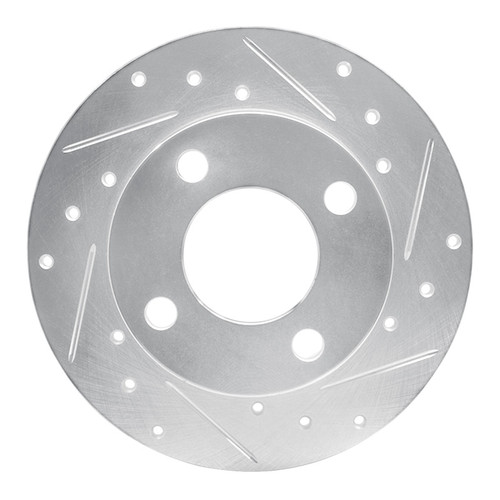 R1 82-98 Audi Coupe Rear Right Drilled & Slotted Silver Brake Rotor