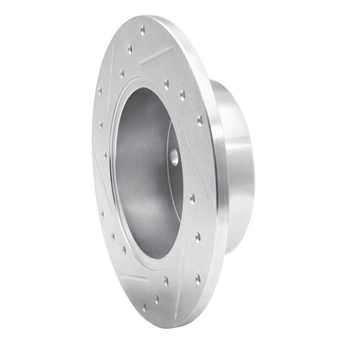 R1 82-98 Audi Coupe Rear Right Drilled & Slotted Silver Brake Rotor
