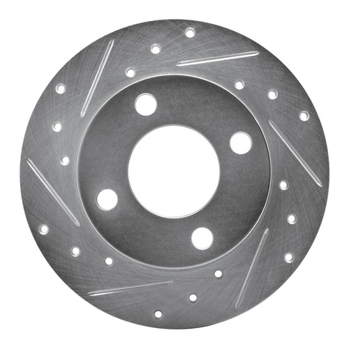 R1 82-98 Audi CABRioLET Rear Left Drilled & Slotted Silver Brake Rotor