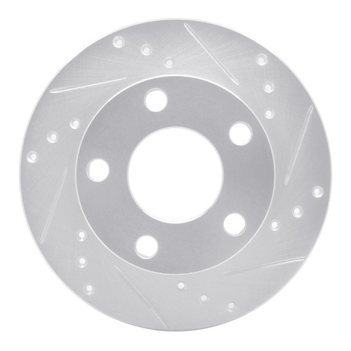 R1 80-91 Audi 5000S Rear Right Drilled & Slotted Silver Brake Rotor