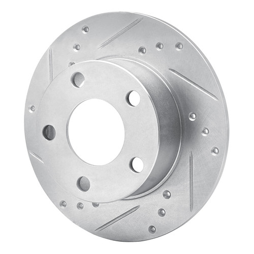 R1 80-91 Audi 200 Rear Left Drilled & Slotted Silver Brake Rotor