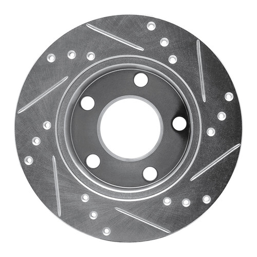 R1 80-91 Audi 200 Rear Left Drilled & Slotted Silver Brake Rotor