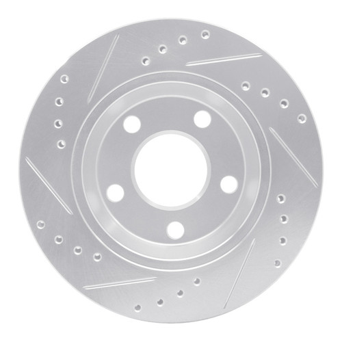 R1 85-91 Audi 200 Quattro Rear Right Drilled & Slotted Silver Brake Rotor