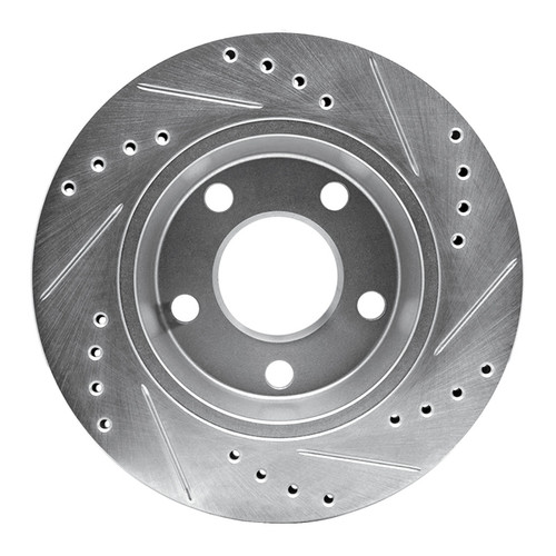 R1 85-91 Audi 200 Quattro Rear Left Drilled & Slotted Silver Brake Rotor
