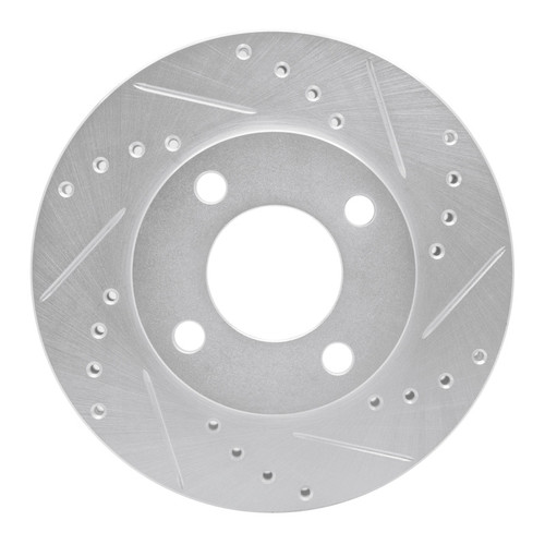 R1 78-92 Audi 100 Front Right Drilled & Slotted Silver Brake Rotor