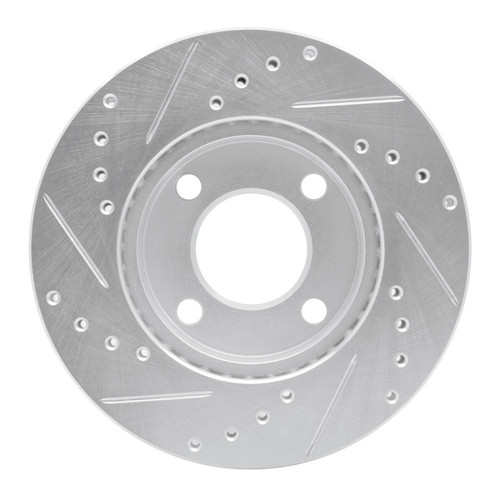 R1 78-92 Audi 100 Front Right Drilled & Slotted Silver Brake Rotor