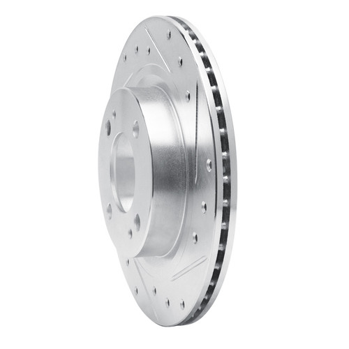 R1 16-25 Dodge Attitude (Mexico) Front Right Drilled & Slotted Silver Brake Rotor