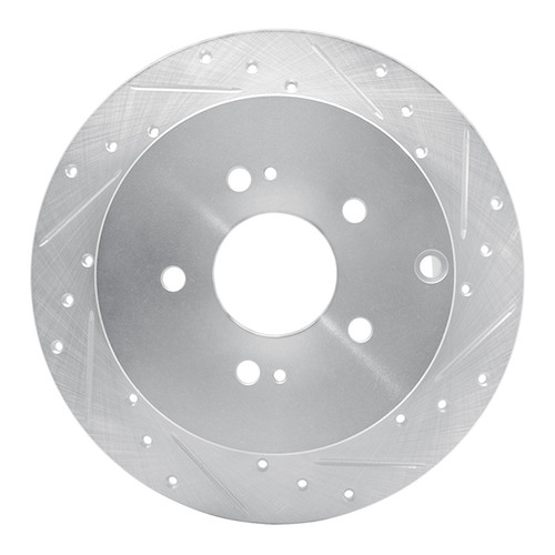 R1 04-11 Mitsubishi Grandis (Mexico) Rear Right Drilled & Slotted Silver Brake Rotor