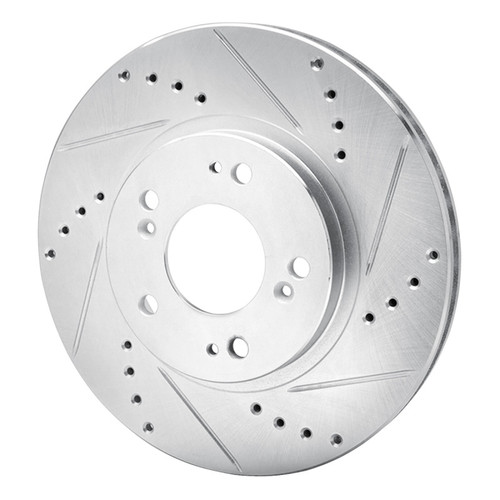 R1 04-11 Mitsubishi Endeavor Front Right Drilled & Slotted Silver Brake Rotor