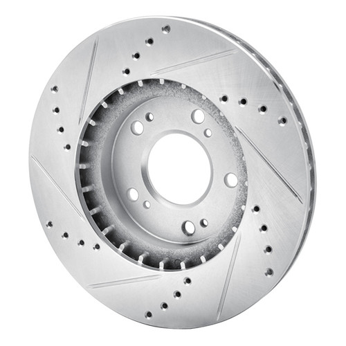 R1 04-11 Mitsubishi Endeavor Front Right Drilled & Slotted Silver Brake Rotor