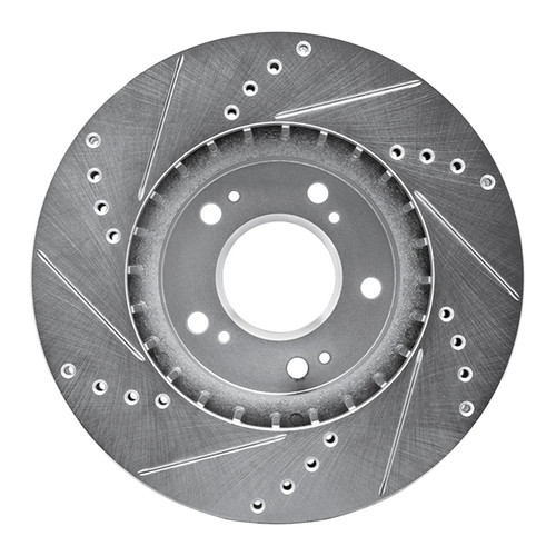 R1 04-11 Mitsubishi Endeavor Front Right Drilled & Slotted Silver Brake Rotor