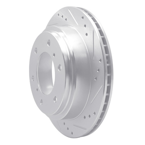 R1 00-06 Mitsubishi Montero Rear Right Drilled & Slotted Silver Brake Rotor