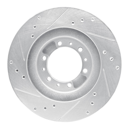 R1 94-00 Mitsubishi Montero Front Right Drilled & Slotted Silver Brake Rotor