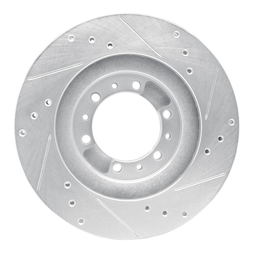 R1 94-00 Mitsubishi Montero Front Left Drilled & Slotted Silver Brake Rotor