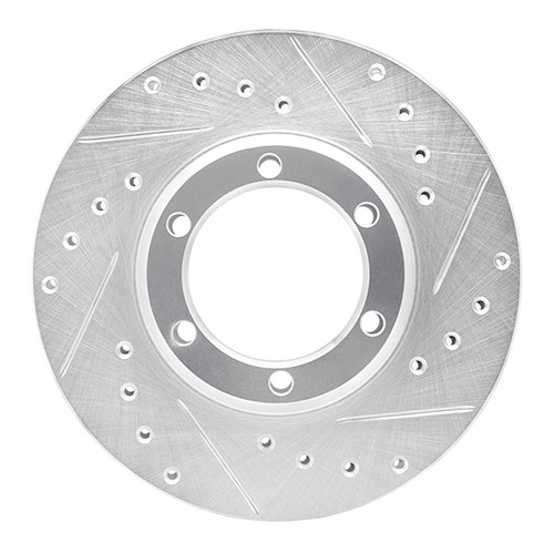 R1 81-87 Dodge Raider Front Right Drilled & Slotted Silver Brake Rotor