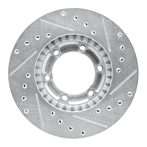 R1 81-87 Dodge Ram 50 Front Left Drilled & Slotted Silver Brake Rotor