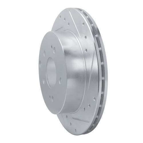 R1 06-12 Mitsubishi Eclipse Rear Right Drilled & Slotted Silver Brake Rotor