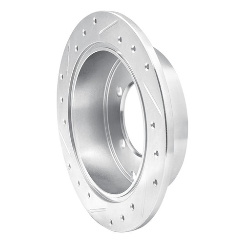 R1 97-04 Mitsubishi DIAMANTE Rear Right Drilled & Slotted Silver Brake Rotor