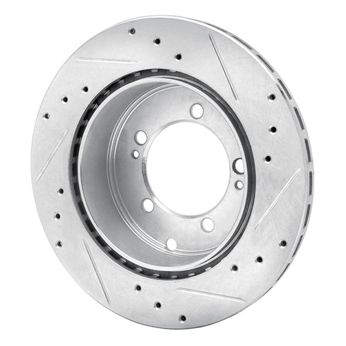 R1 94-95 Eagle TALON Rear Left Drilled & Slotted Silver Brake Rotor