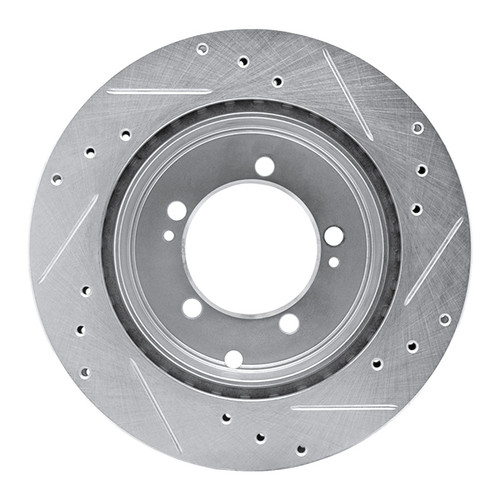 R1 94-95 Eagle TALON Rear Left Drilled & Slotted Silver Brake Rotor