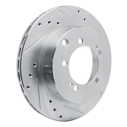 R1 92-96 Mitsubishi DIAMANTE Rear Right Drilled & Slotted Silver Brake Rotor