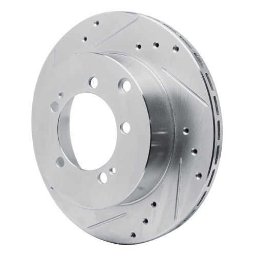 R1 92-96 Mitsubishi DIAMANTE Rear Left Drilled & Slotted Silver Brake Rotor