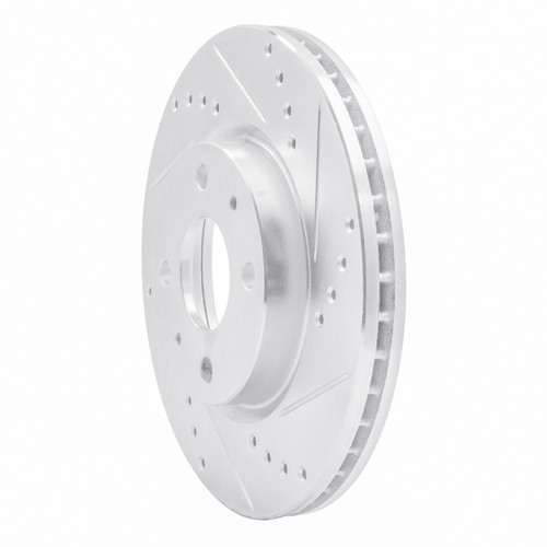 R1 92-96 Dodge COLT Rear Right Drilled & Slotted Silver Brake Rotor