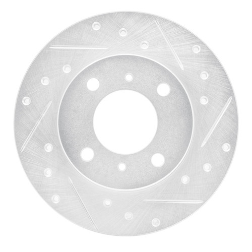 R1 92-96 Dodge COLT Front Right Drilled & Slotted Silver Brake Rotor