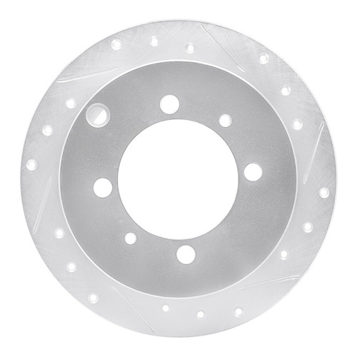 R1 92-04 Dodge COLT Rear Right Drilled & Slotted Silver Brake Rotor