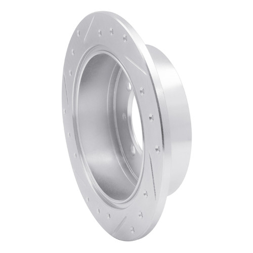 R1 92-04 Dodge COLT Rear Right Drilled & Slotted Silver Brake Rotor