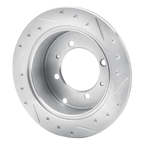 R1 92-04 Dodge COLT Rear Left Drilled & Slotted Silver Brake Rotor