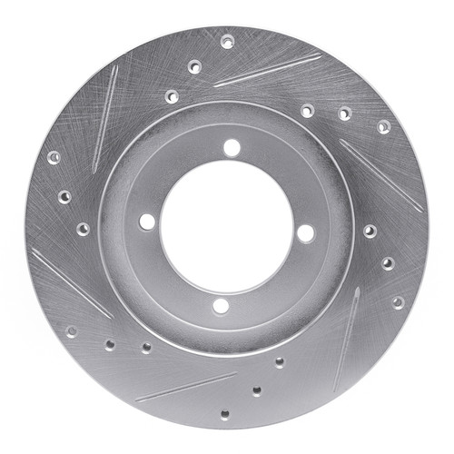 R1 91-92 Mitsubishi Mirage Front Right Drilled & Slotted Silver Brake Rotor