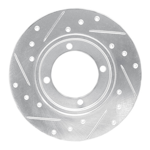 R1 91-92 Dodge COLT Front Right Drilled & Slotted Silver Brake Rotor