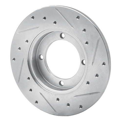 R1 91-92 Dodge COLT Front Left Drilled & Slotted Silver Brake Rotor