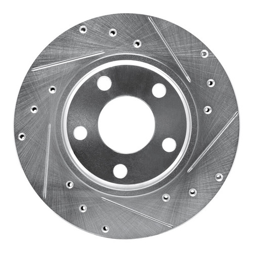 R1 90-93 Mitsubishi Galant Front Right Drilled & Slotted Silver Brake Rotor
